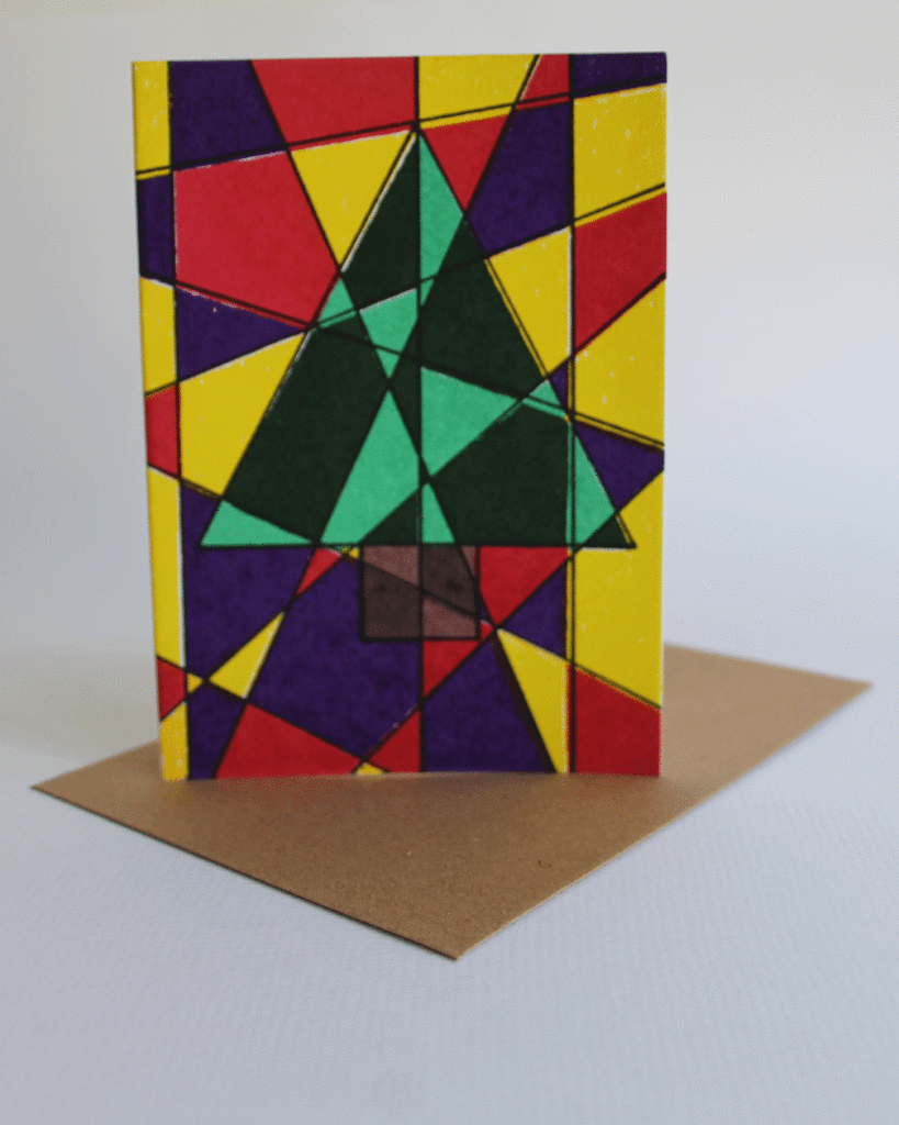 Stained Glass Christmas Tree Card